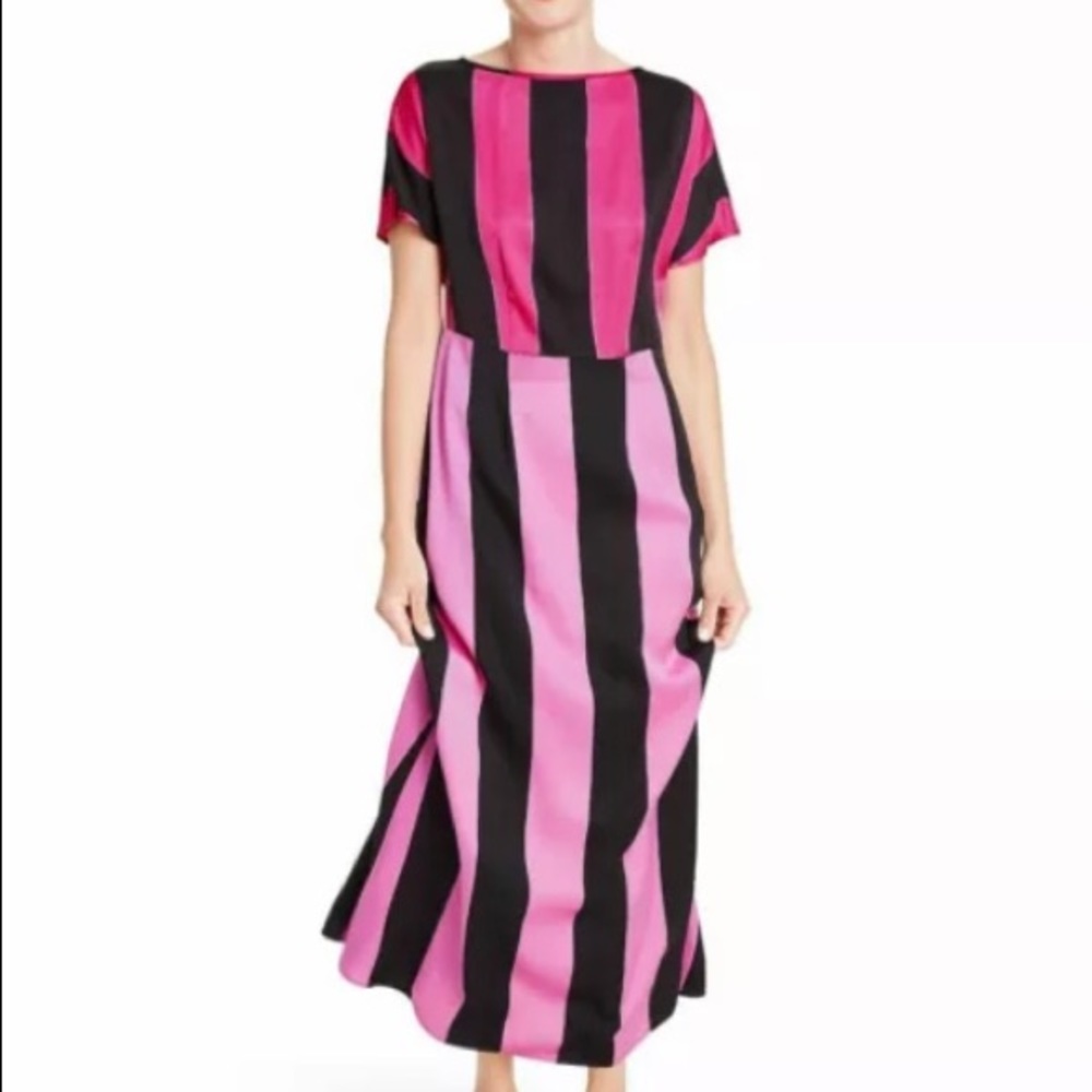 Christopher John Rogers x Target Dress Size 2 Mixed Stripe Short Sleeve NWT